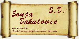 Sonja Dakulović vizit kartica